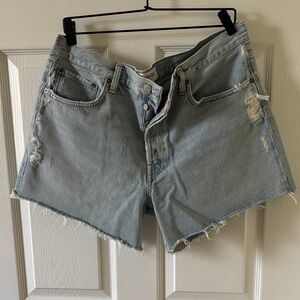 Agolde Light Blue Denim Women Shorts